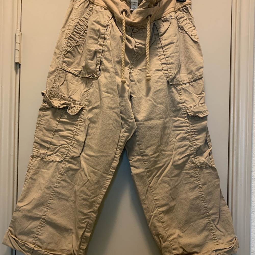 Tan Crop Cargo Pants